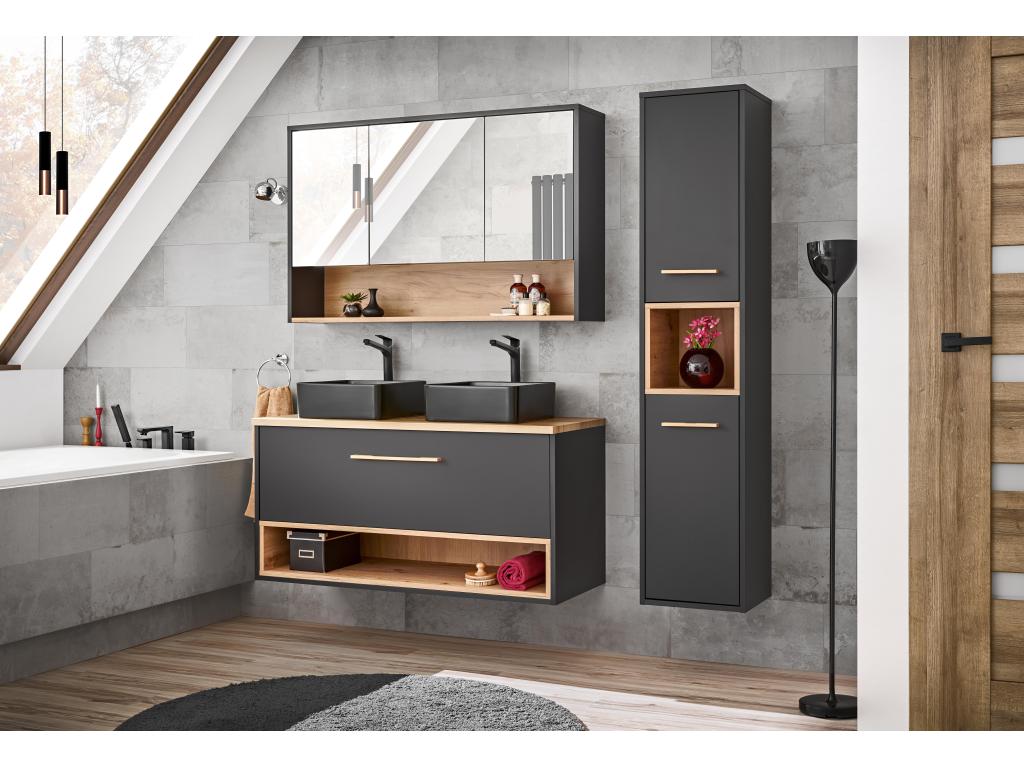 Armarios Con Espejo Confortzx MC80 3D 80x25x75 Verdeoscuro