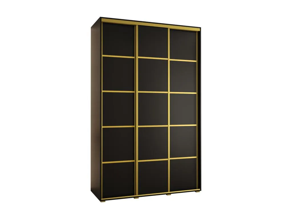ARMARIO Prietocasa 4 DE PUERTAS CORREDERAS 235.2/160/60 3 puertas (Negro/Negro/Oro)