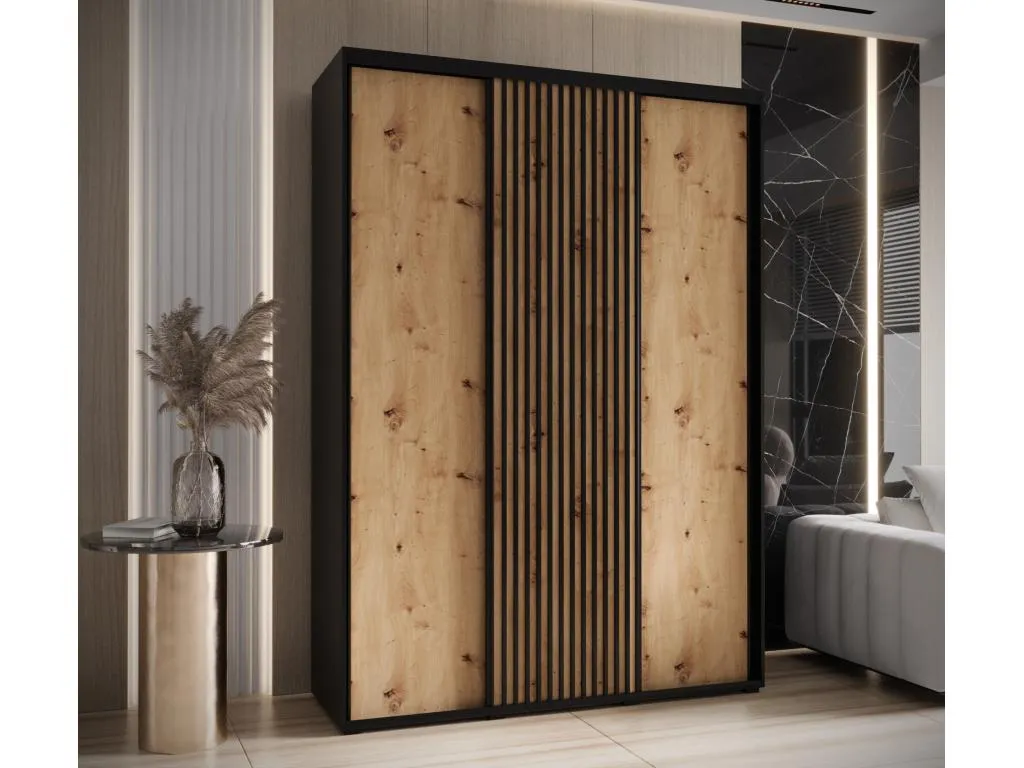 ARMARIO Vivircalido 1 DE PUERTAS CORREDERAS 235.2/170/45 3 puertas (negro/artisan) vxfw51319