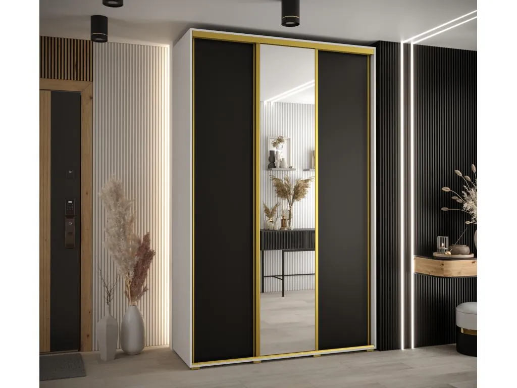 ARMARIO Vivircalido 3 DE PUERTAS CORREDERAS 235.2/150/60 3 puertas (Blanco/Negro/Oro) 58000twga