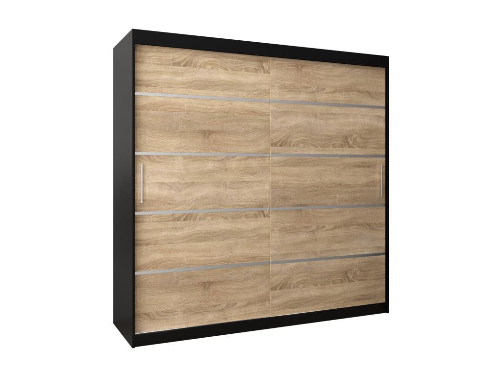 ARMARIO 1 DE PUERTAS CORREDERAS 200/200/62 2 puertas negro/Homelyvo