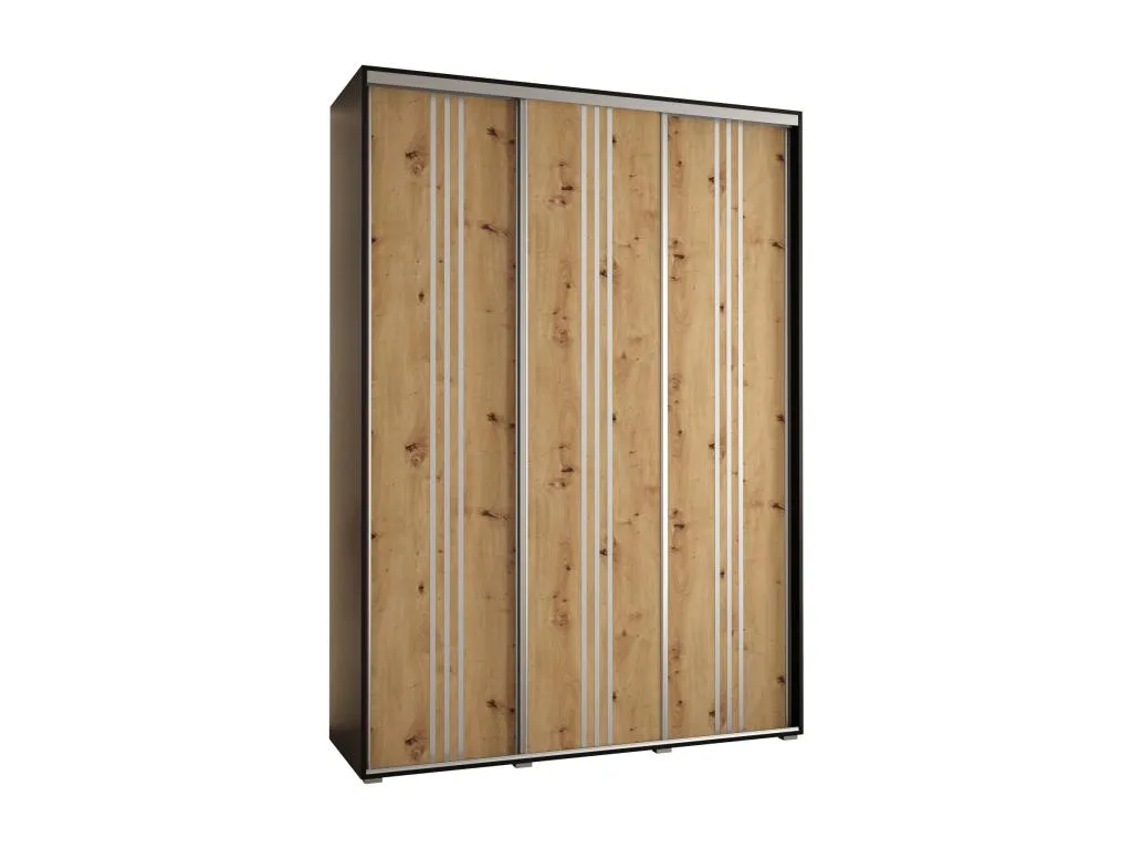 ARMARIO Vivircalido 6 DE PUERTAS CORREDERAS 235.2/170/60 3 puertas (Negro/Artisan/Plata) 59791hggw