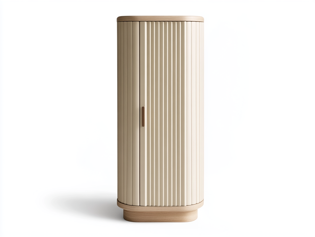 Armario moderno de madera beige para sala de estar