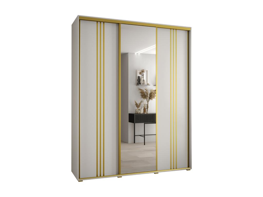 ARMARIO Habitarluz 7 DE PUERTAS CORREDERAS 235.2/190/60 3 puertas (Blanco/Blanco/Oro) 59495AFVM