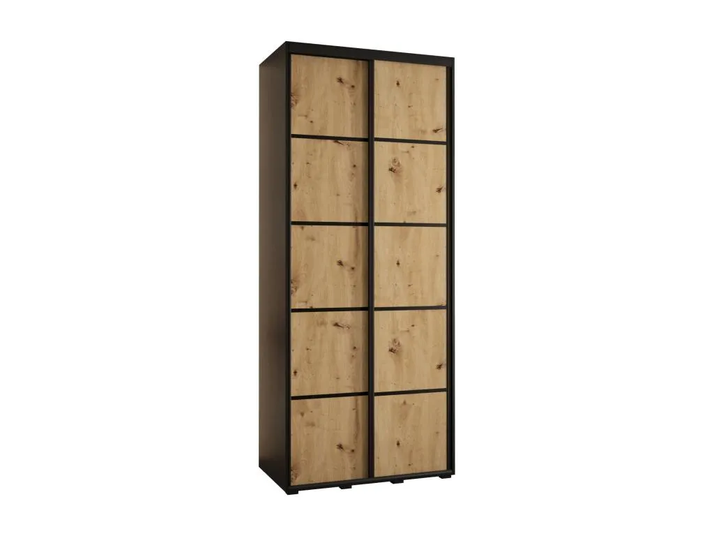 ARMARIO Homepleno 4 DE PUERTAS CORREDERAS 235.2/110/60 2 puertas (Negro/Artisan/Negro) kuev96205