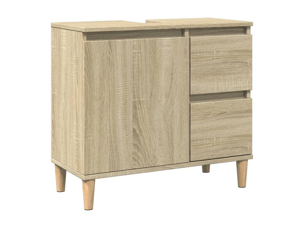 Armario de baño madera contrachapada roble Confortzx 65x33x60 cm