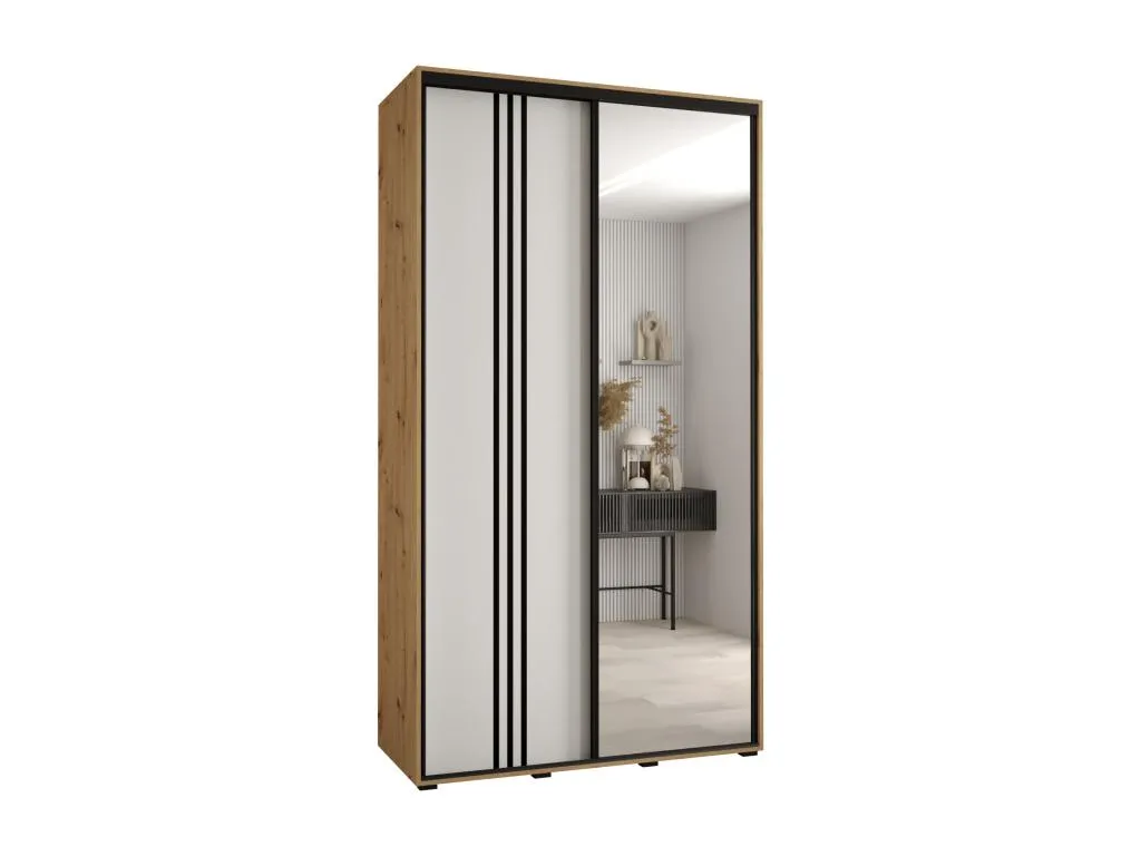 ARMARIO Francomuebleses 7 DE PUERTAS CORREDERAS 235.2/130/60 2 puertas (Artisan/Blanco/Negro)