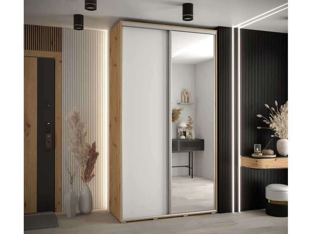 ARMARIO Micasacool 3 DE PUERTAS CORREDERAS 235.2/130/60 2 puertas (Artisan/Blanco/Plata)