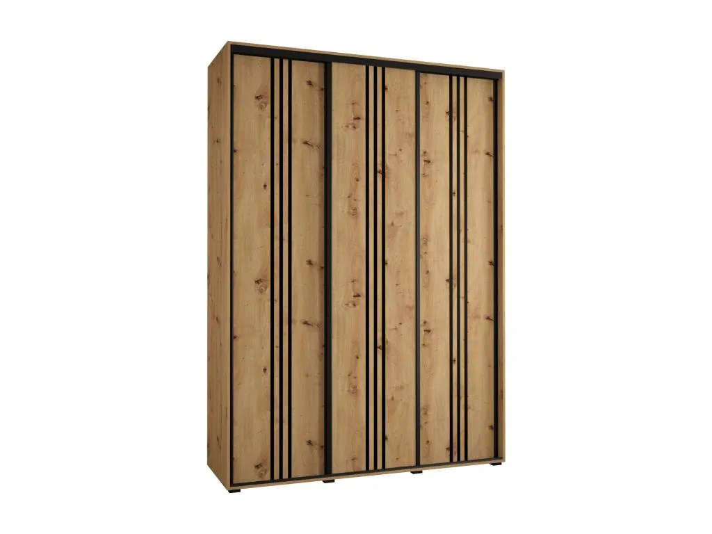 ARMARIO Lluesmahome 6 DE PUERTAS CORREDERAS 235.2/180/60 3 puertas (Artisan/Artisan/Negro) 42540KBHS