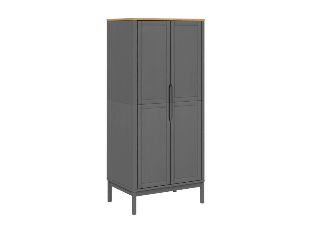 Armario Homelyvo madera maciza de pino gris 77x53x171 cm