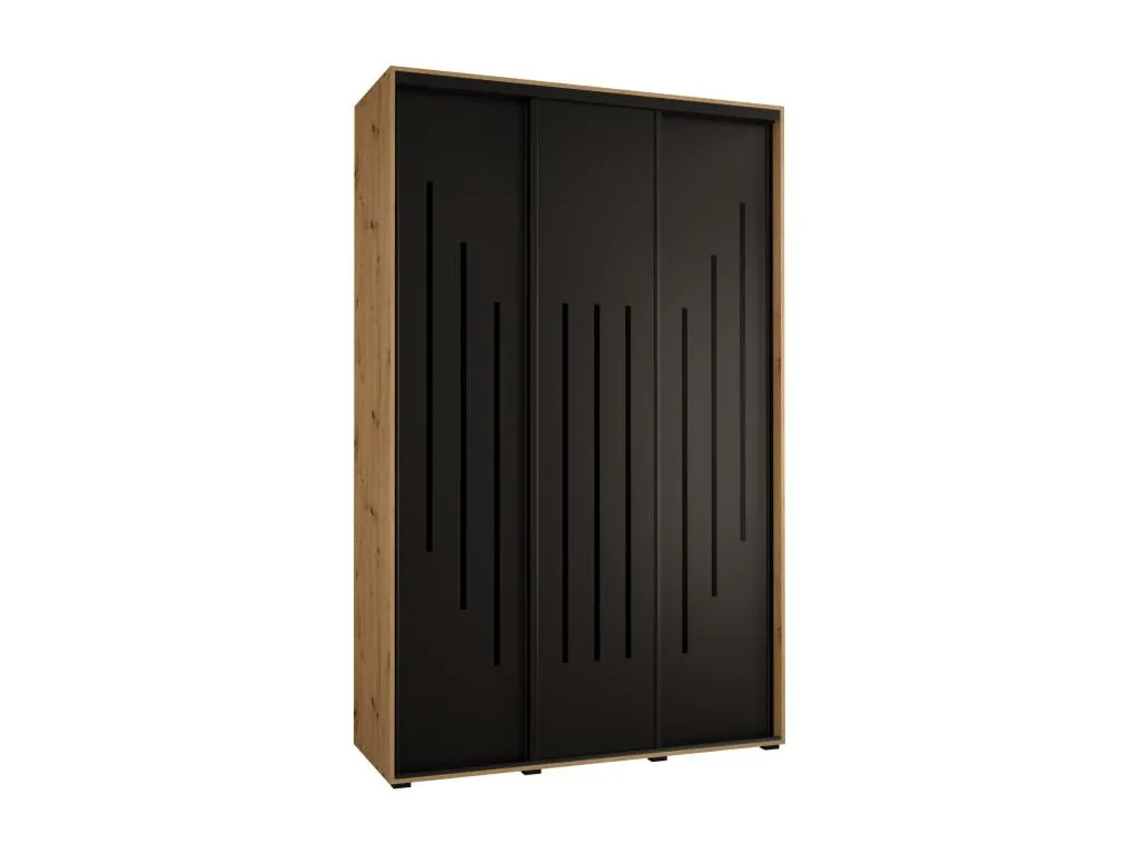 Armario de 3 puertas correderas Decohoguera 235.2x160x45 cm (Artisan/Negro/Negro) AV1880479