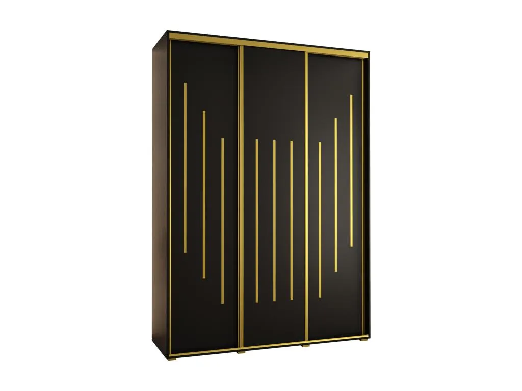 ARMARIO Micasacool 8 DE PUERTAS CORREDERAS 235.2/170/45 3 puertas (Negro/Negro/Oro)