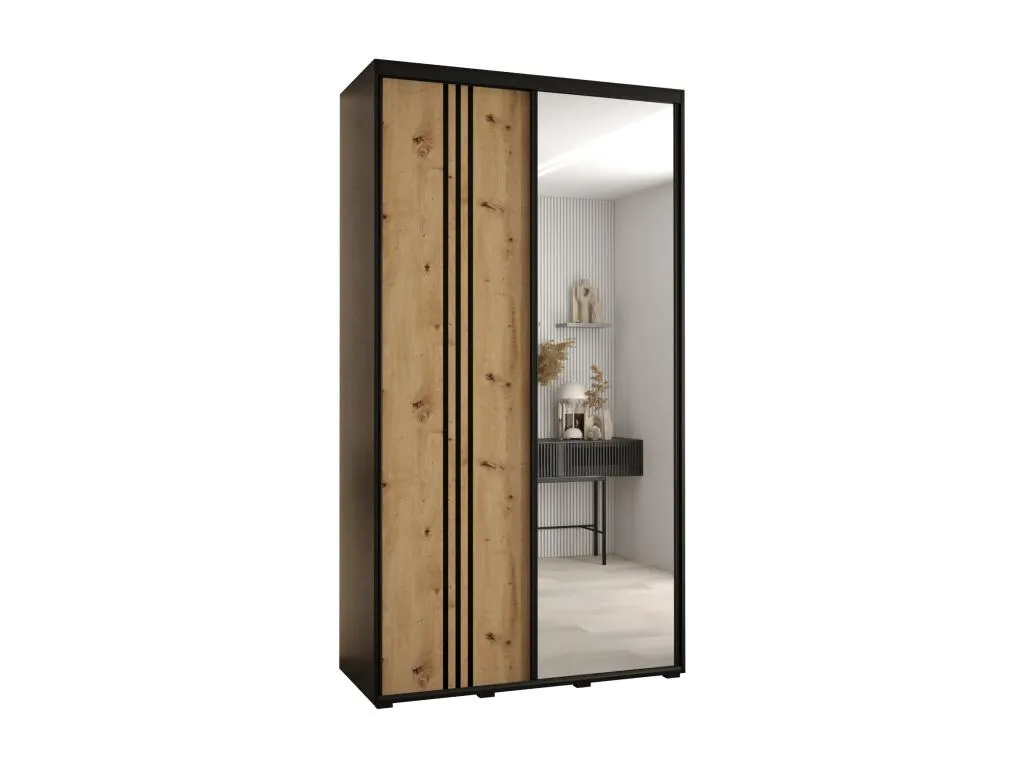 ARMARIO Alkihogares 7 DE PUERTAS CORREDERAS 235.2/130/60 2 puertas (Negro/Artisan/Negro)