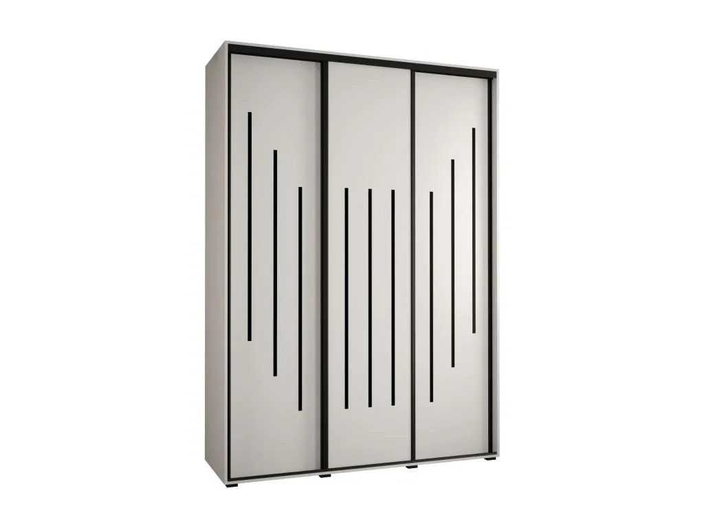 ARMARIO Decounico 8 DE PUERTAS CORREDERAS 235.2/170/60 3 puertas (Blanco/Blanco/Negro)