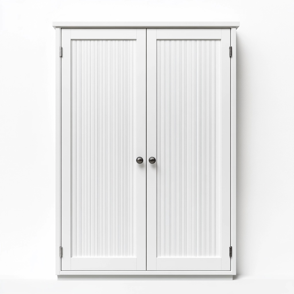 Armario alto de madera para dormitorio blanco diseño moderno funcional con puertas y amplia capacidad de almacenamiento 180x90x45cm FD0601387