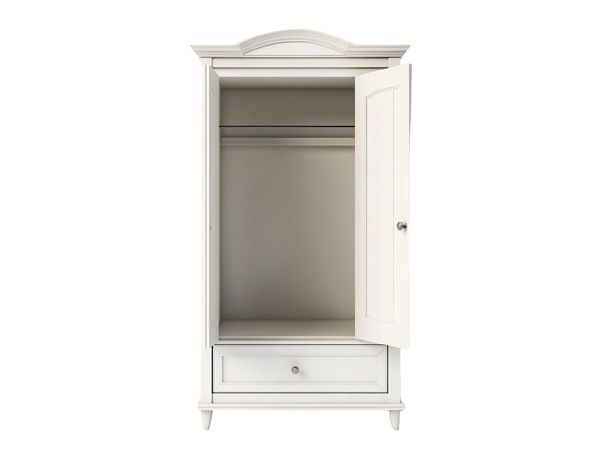 Armario de madera blanco con cajón