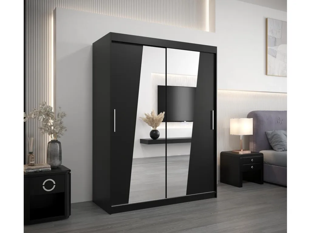 Armario Rhomb de puertas correderas 200/150/62 2 puertas (negro/negro)