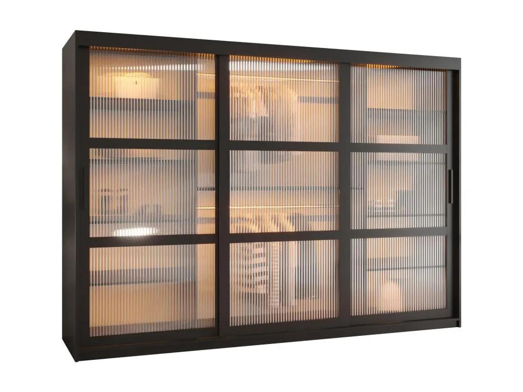 ARMARIO FLUTES DE PUERTAS CORREDERAS 200/250/62 2 puertas (negro)