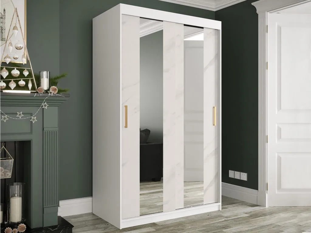 Armario Decounico 241 Mármol blanco | Mate blanco 200x120x62cm Número de estantes - 5.00