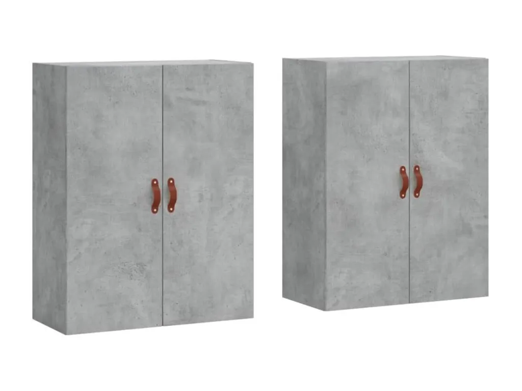 Armario de pared 2 unidades gris hormigón 69.5x34x90 cm