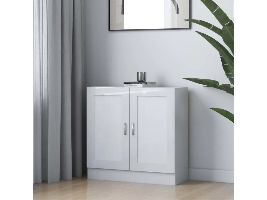 Armario de libros contrachapada blanco brillo 82.5x30.5x80 cm