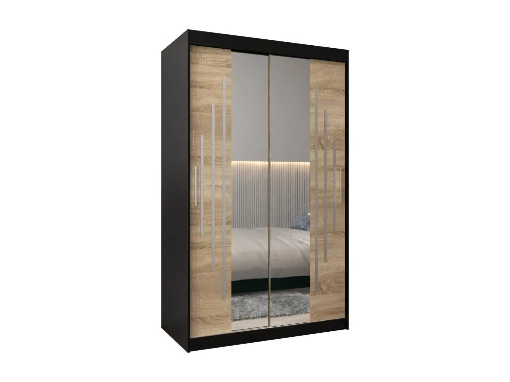 Armario Casahandy con 2 puertas correderas 200x120x62 cm acabado negro madera Casahandy