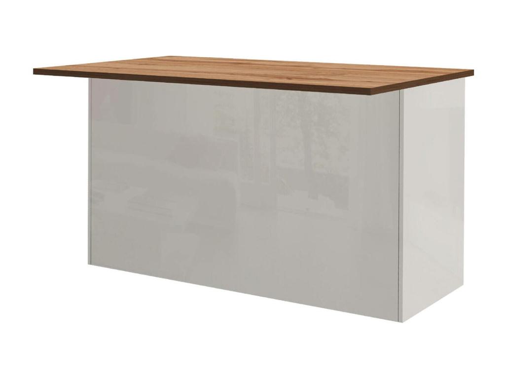 de cocina Homelyvo - Armario multiusos - Mueble cocina - Mesa auxiliar - 100 por ciento Made in Italy - 155x90h90 cm - Blanco brillo y roble