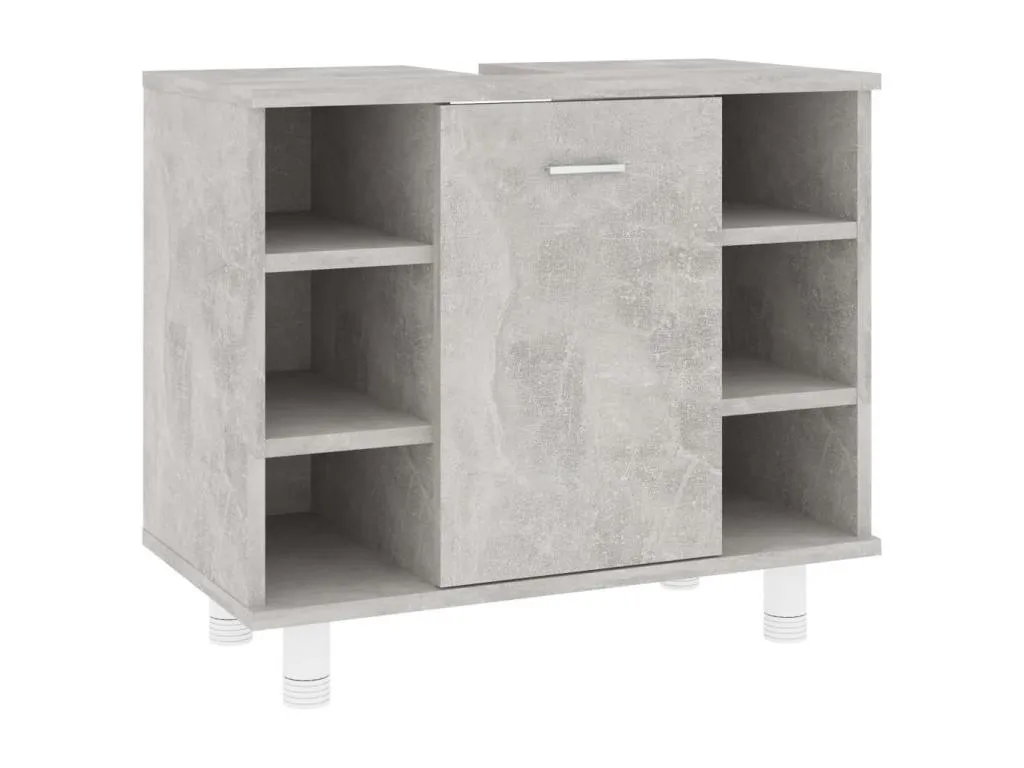 Armario de baño contrachapada gris hormigón 60x32x53.5 cm