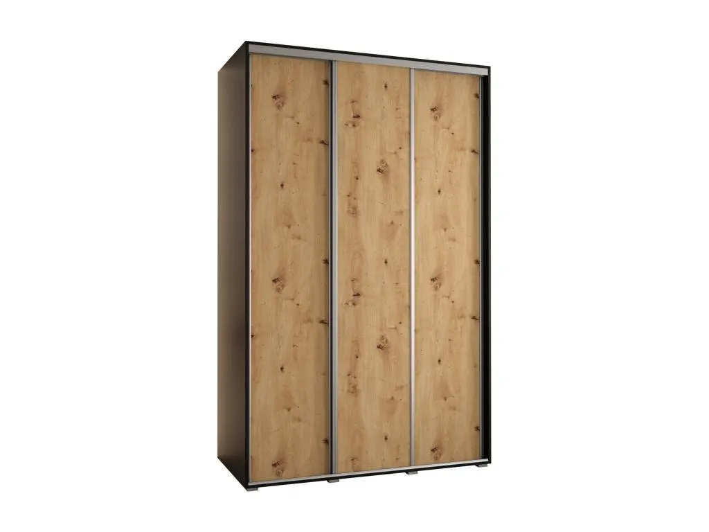 ARMARIO Jmmhogar 1 DE PUERTAS CORREDERAS 235.2/160/45 3 puertas (Negro/Artisan/Plata)