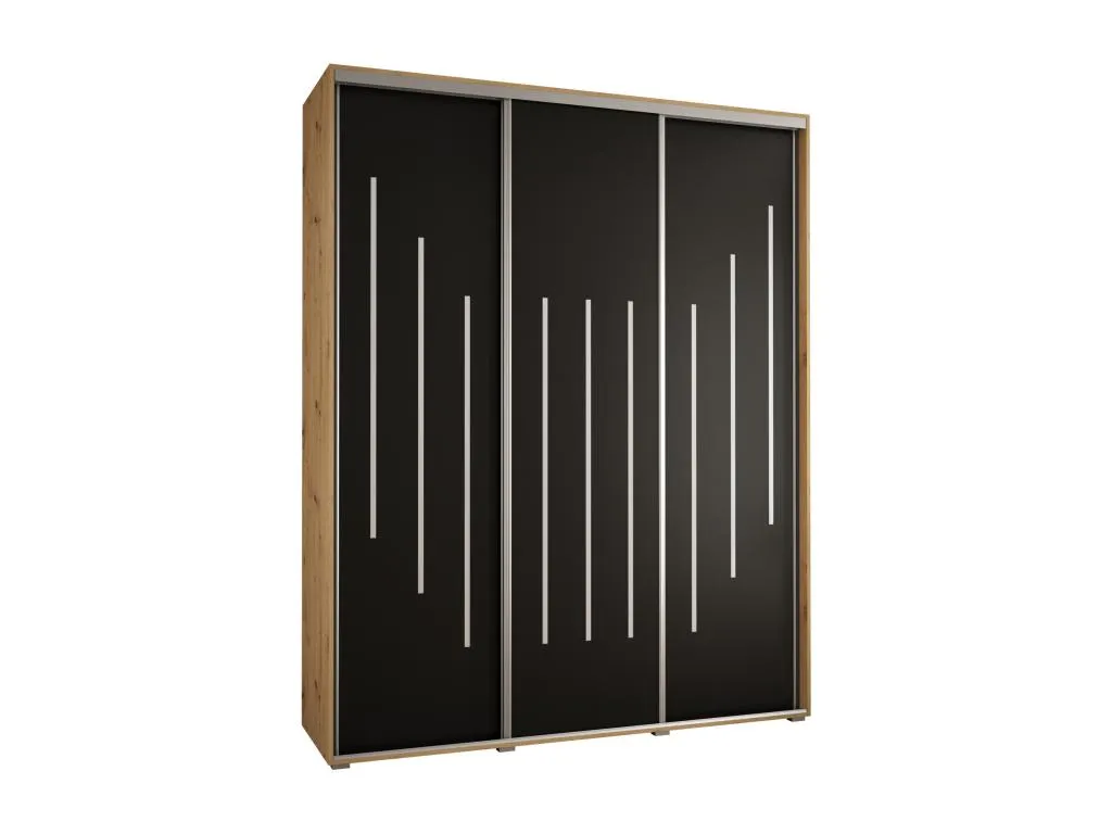 ARMARIO Habitarluz 8 DE PUERTAS CORREDERAS 235.2/200/60 3 puertas (Artisan/Negro/Plata) 87868JQMO