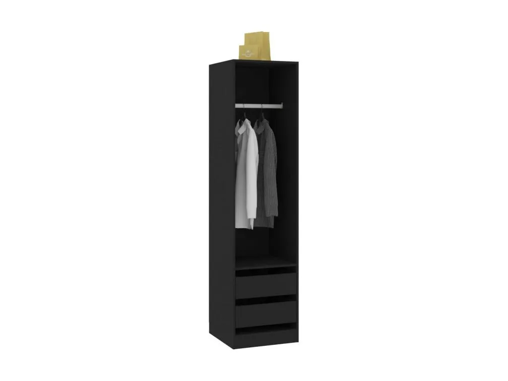 Armario con cajones de Lluesmamuebles contrachapada negro 50x50x200 cm