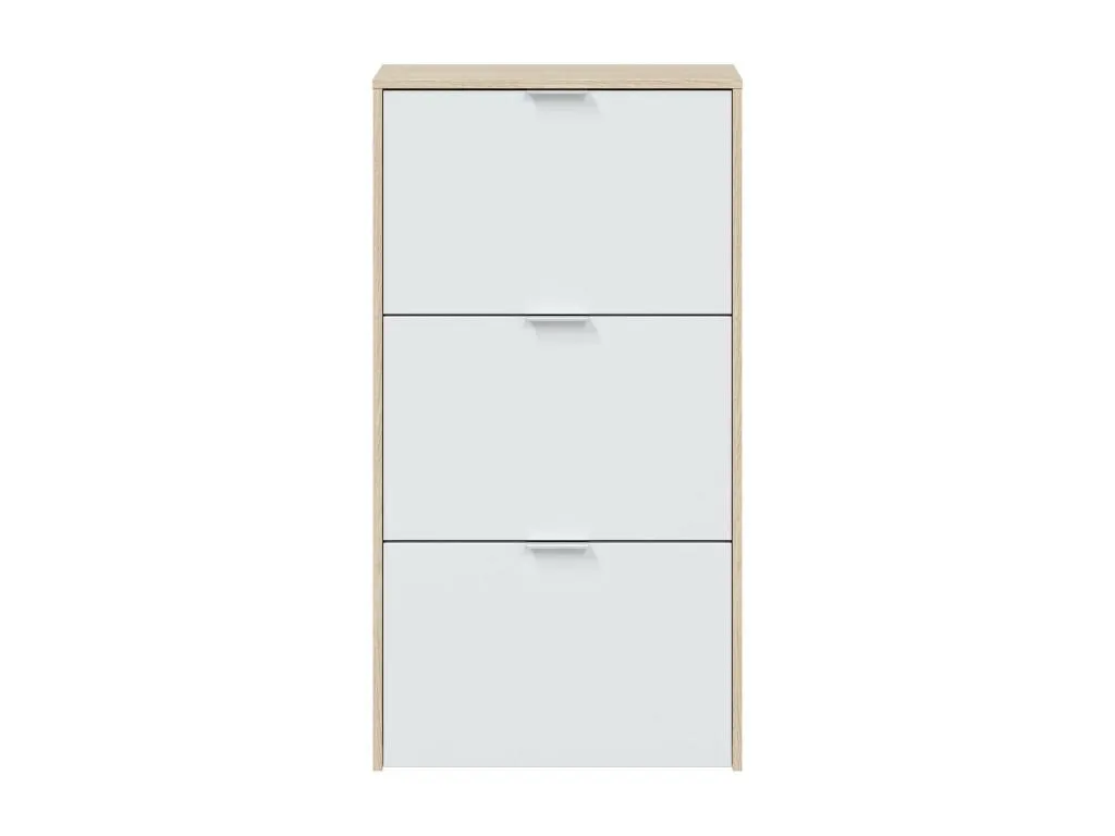 Zapatero Escondido armario zapatero de 3 puertas plegables mueble doble capacidad para hasta 18 pares de zapatos 60x22h113 cm Francomuebleses y blanco