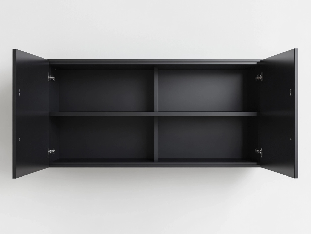 Armario de pared negro mate moderno para sala de estar o cocina 120x40x35 cm madera multifuncional MQ4457741