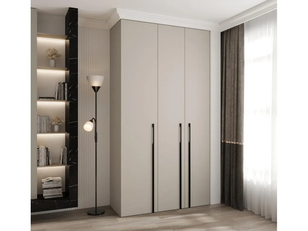Armario Sancaldeco 3 con puertas batientes 245.5/130/50 3 puertas (cachemira/negro) 25998ZVQH