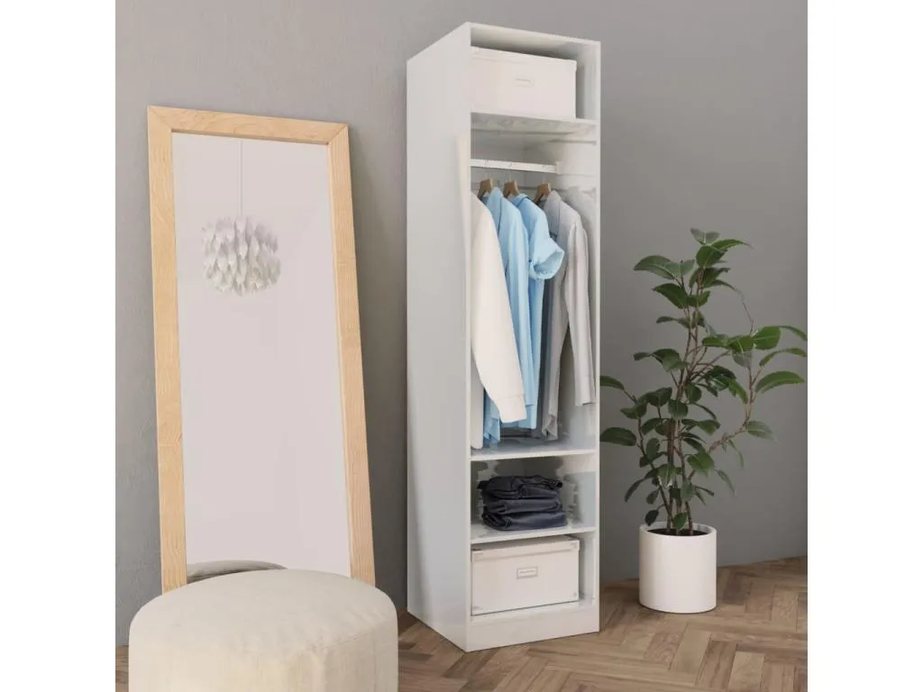 Armario de Micasacool contrachapada blanco brillante 50x50x200 cm