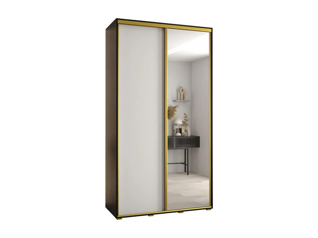 ARMARIO Lluesmamuebles 3 DE PUERTAS CORREDERAS 235.2/130/60 2 puertas (Negro/Blanco/Oro)