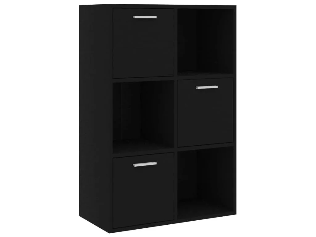 Armario de almacenamiento Aglomerado negro 60x29.5x90 cm HSPG62587