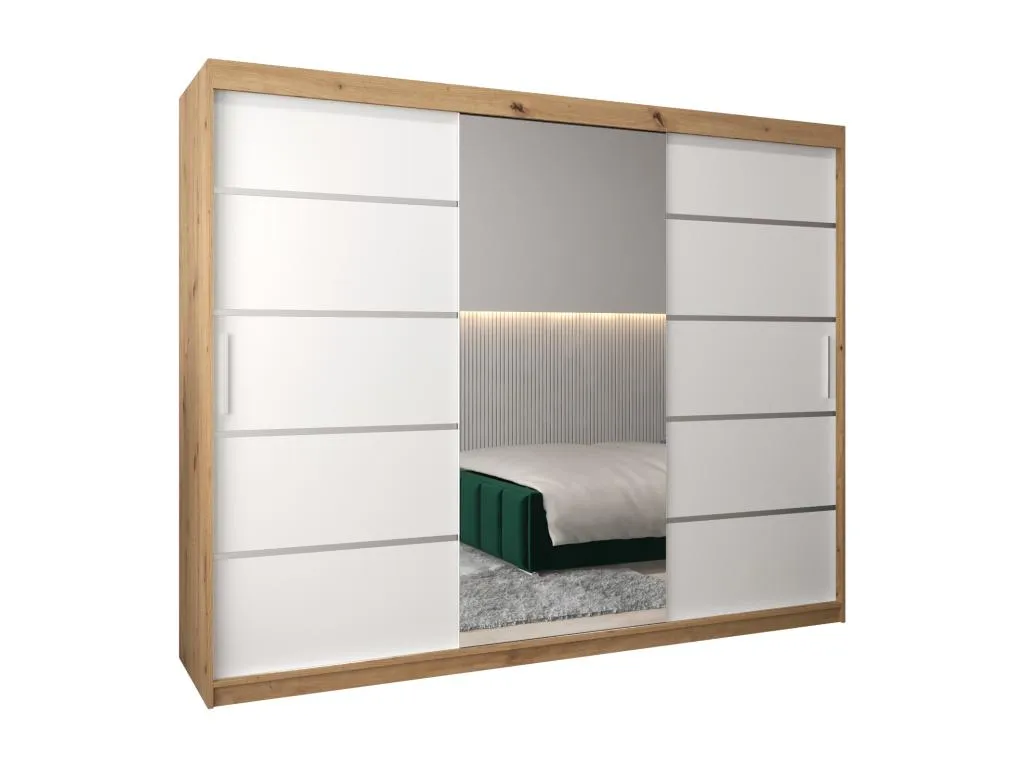ARMARIO Andreuworldcasa 2 DE PUERTAS CORREDERAS 200/250/62 3 puertas (artisan/blanco)