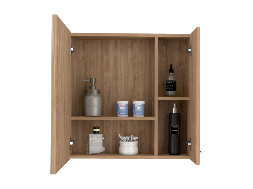 Armario de Pared con Espejo de Barcelona - con estantes 23 6CM A X 23 6CM L X 5 8CM P Miel