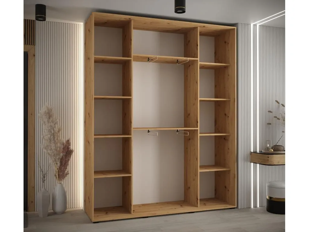 ARMARIO Sancaldeco 8 DE PUERTAS CORREDERAS 235.2/190/45 3 puertas (Artisan/Negro/Negro) 31606JDFP