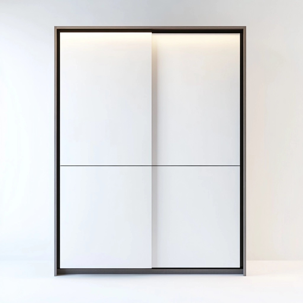 Armario moderno de dormitorio con puertas correderas blanco madera funcional almacenamiento grande 200x220 cm QI7275686