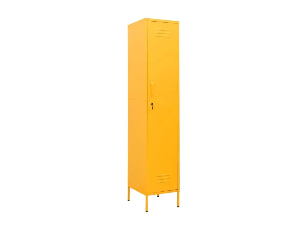 Armario taquilla de acero amarillo mostaza 35x46x180 cm