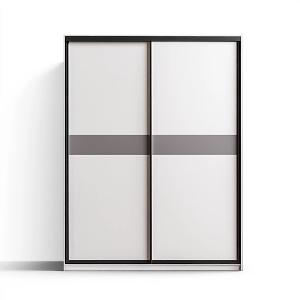 Armario Puertas Correderas MDF Blanco/Gris 200x150x60 cm