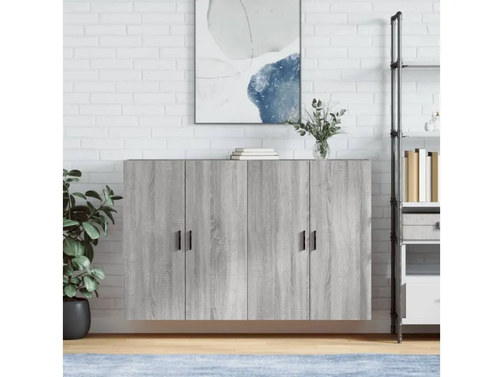 Armarios de pared 2 unidades gris Lluesmahome 69.5x34x90 cm TPWU23788