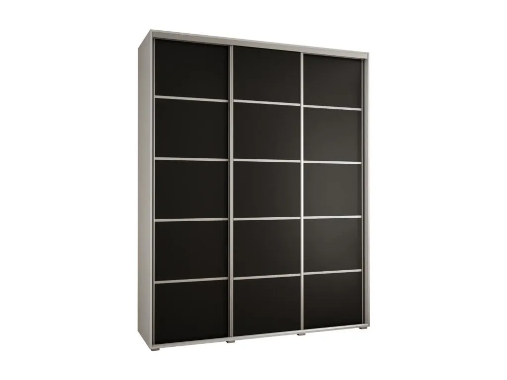 ARMARIO Hogarsens 4 DE PUERTAS CORREDERAS 235.2/200/45 3 puertas (Blanco/Negro/Plata)