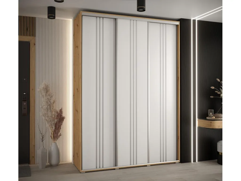 ARMARIO Hogarmini 6 DE PUERTAS CORREDERAS 235.2/180/60 3 puertas (Artisan/Blanco/Plata) rwxe49620