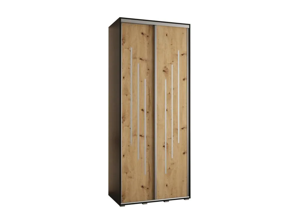 ARMARIO Vivircalido 8 DE PUERTAS CORREDERAS 235.2/110/45 2 puertas (Negro/Artisan/Plata) 93053eglk