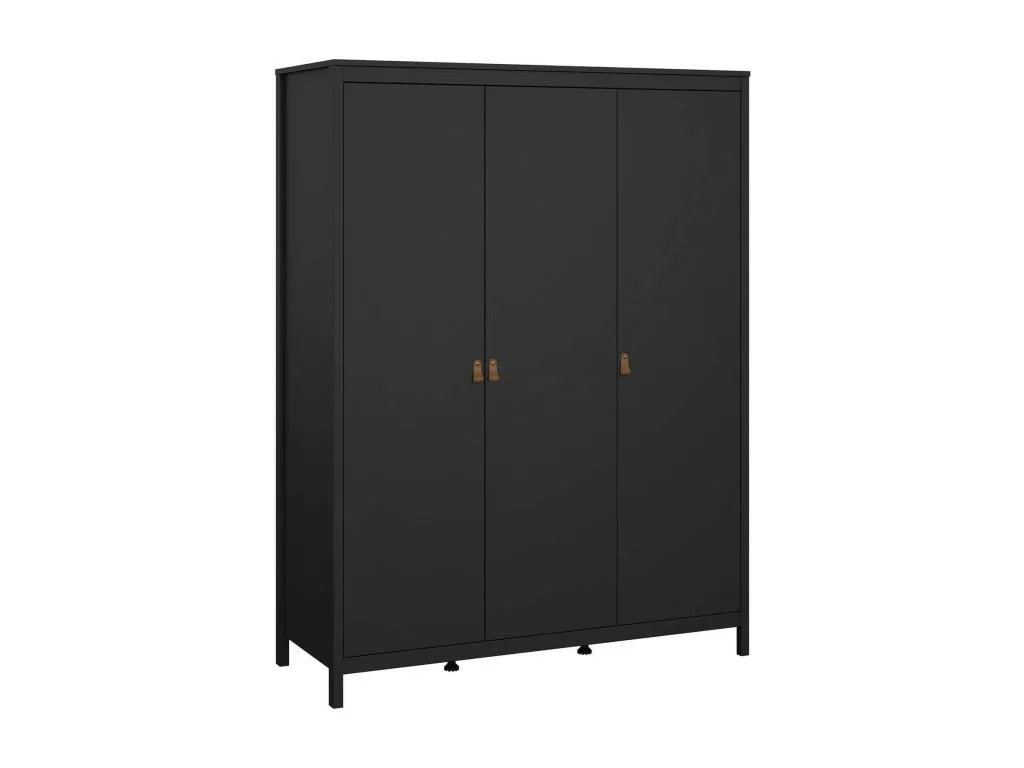 Armario 3 puertas Decocasaes Muebles de dormitorio Vestidor Armario de ropa 150x58 h199 cm Negro 51253hksd