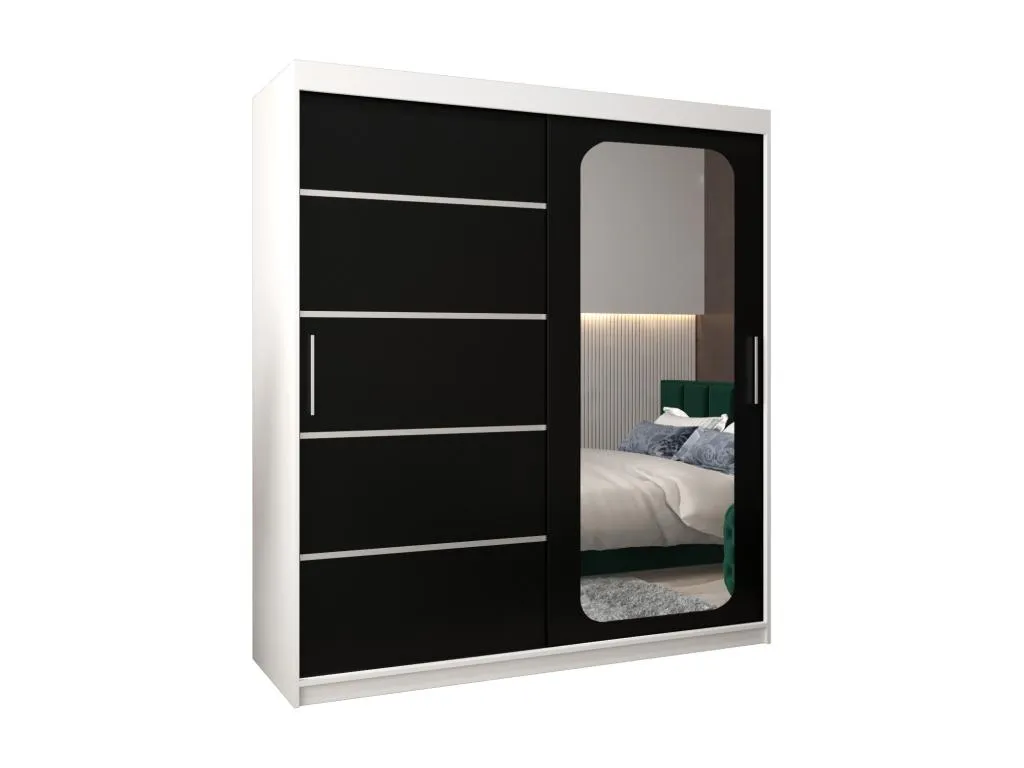 ARMARIO Francomuebleses V2 DE PUERTAS CORREDERAS 200/180/62 2 puertas (blanco/negro)