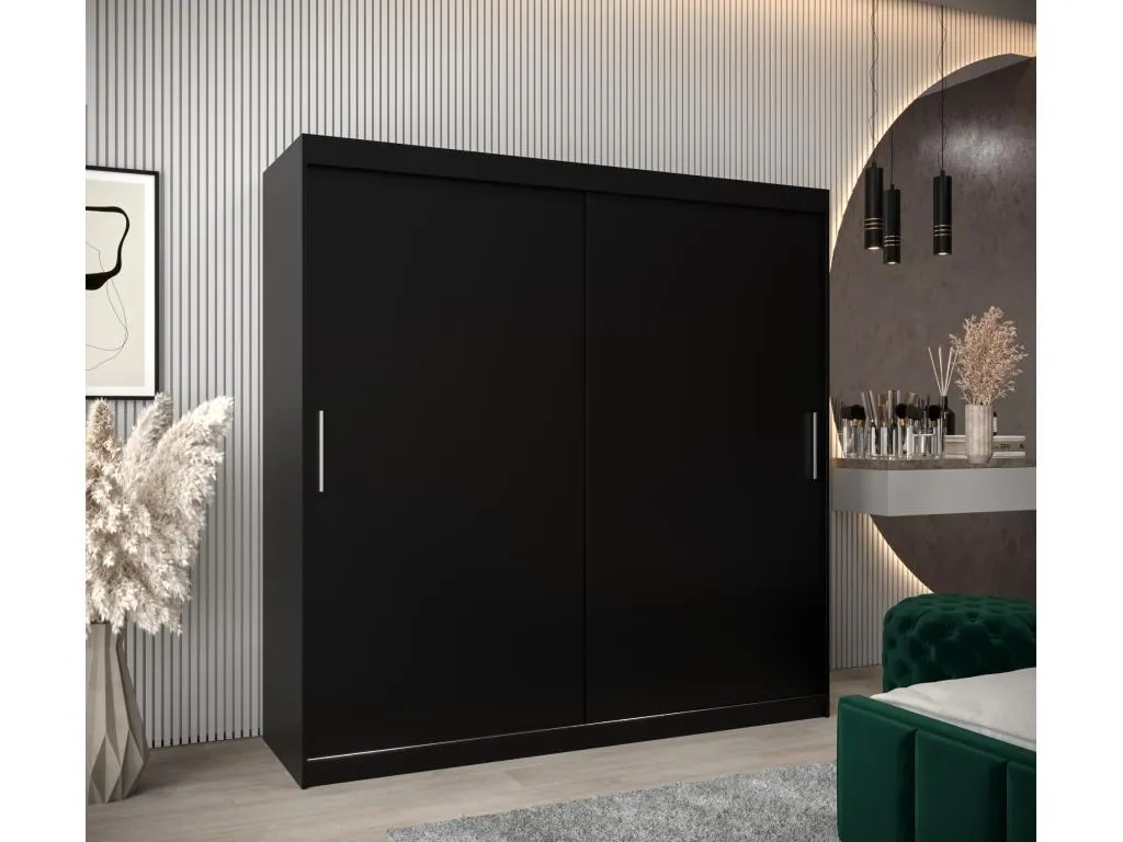 Armario Lluesmahome de puertas correderas 200/200/62 2 puertas (negro/negro) 77087OXOH